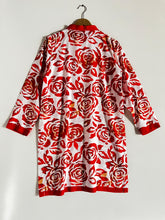 2pc Printed Lilen Dress Orange-White