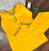 2Pc - Khaddar Hand Embroidered Stitched Suit -Yellow