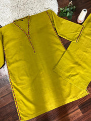 2Pc - Khaddar Hand Embroidered Stitched Suit - Dhaani