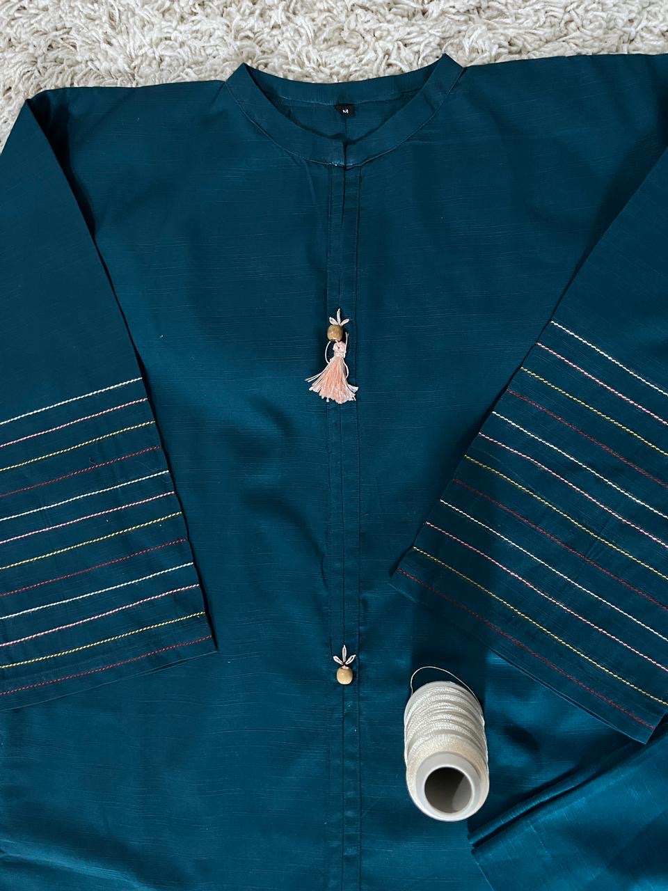 2Pc - Khaddar Stitched Suit - Zinc