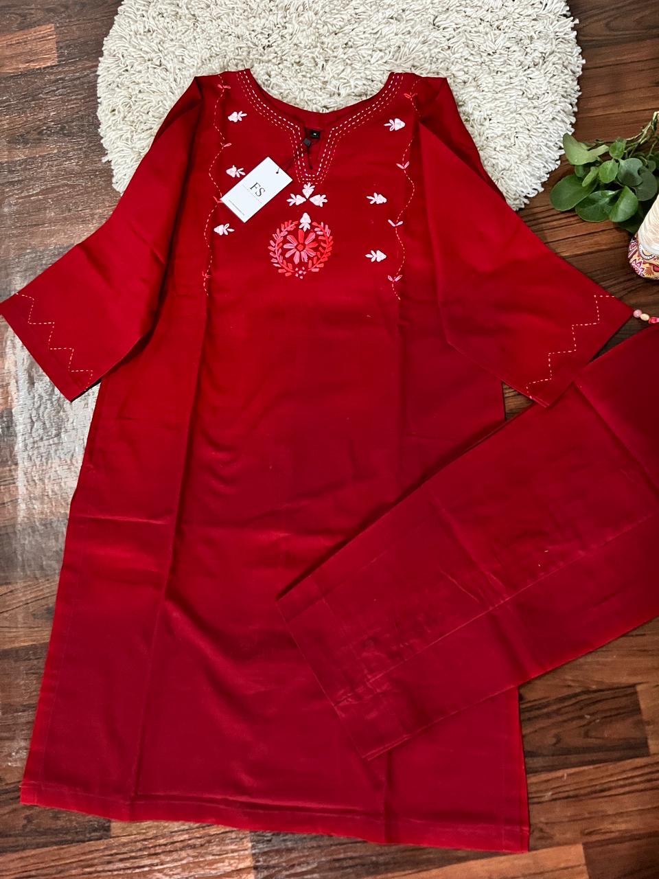 Hand embroided 2pc