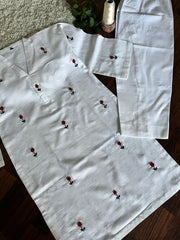 2Pc - Khaddar Hand Embroidered Stitched Suit - White