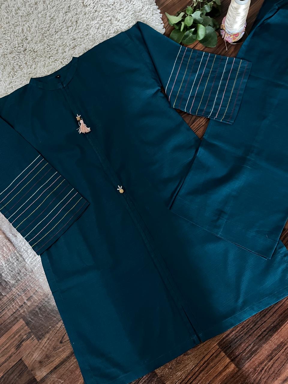 2Pc - Khaddar Stitched Suit - Zinc