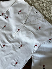 2Pc - Khaddar Hand Embroidered Stitched Suit - White