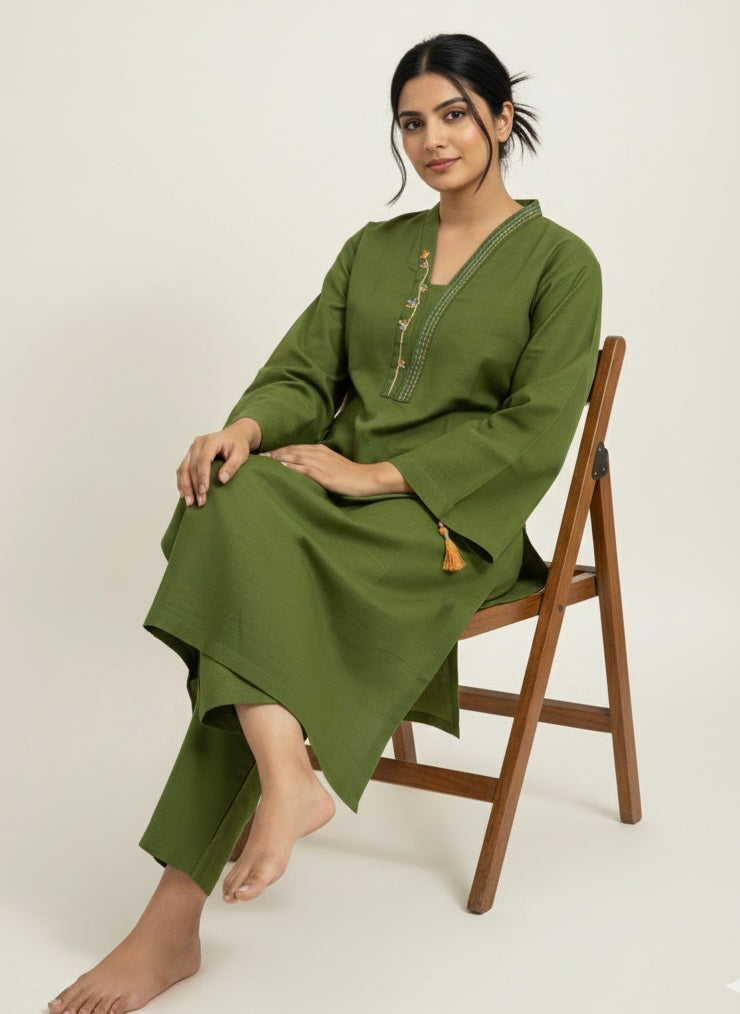 2pc Cotton Lawn Hand Embroidery Dress