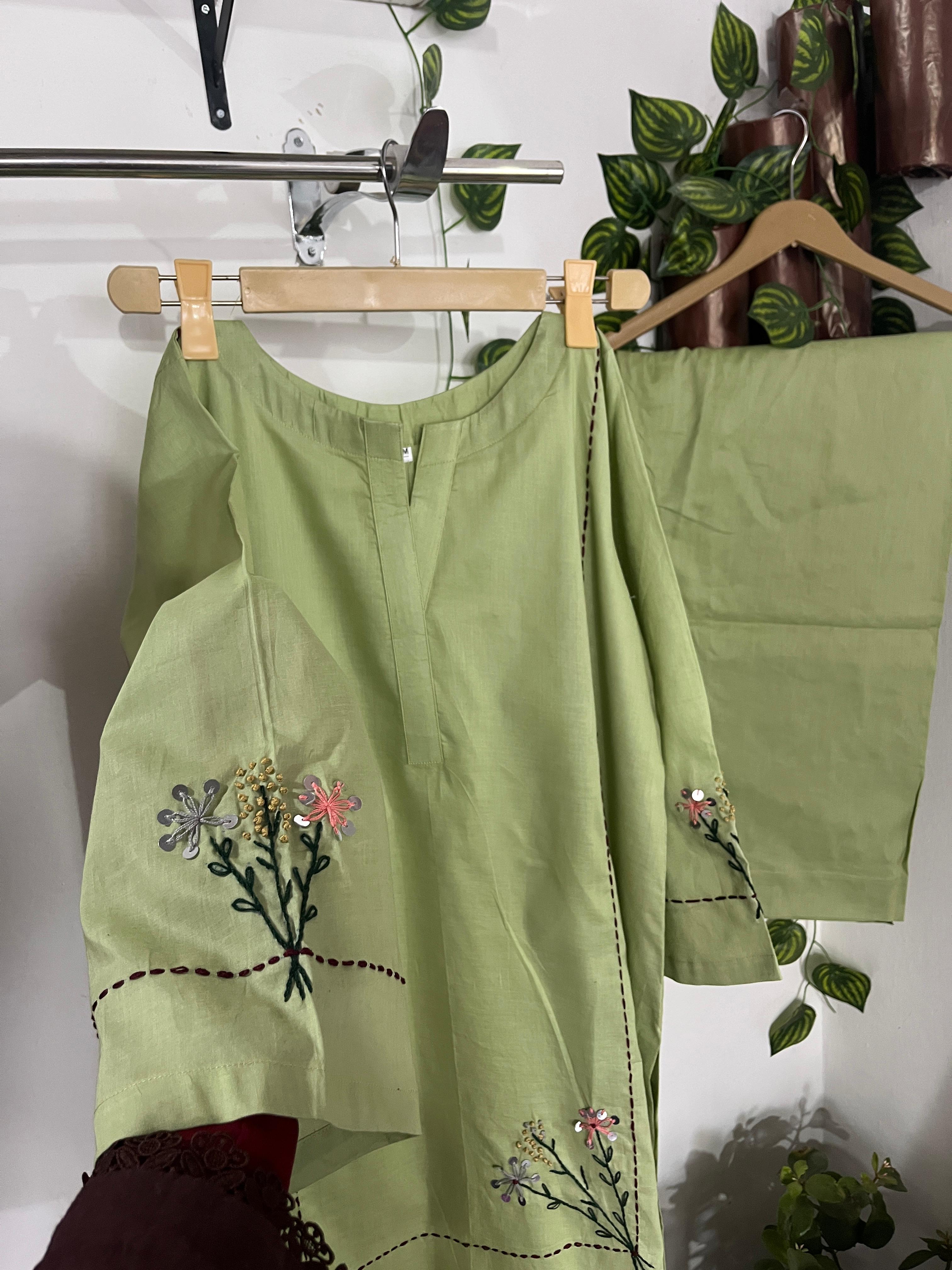 2pc Cotton Lawn Hand Embroidery Dress