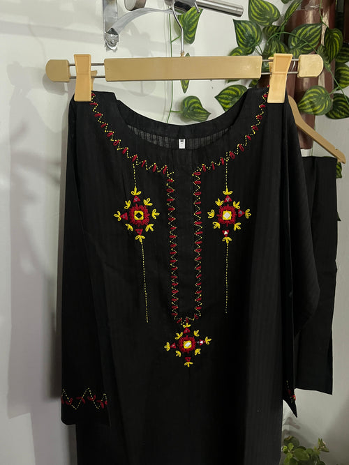 2pc Cotton Lawn Hand Embroidery Dress