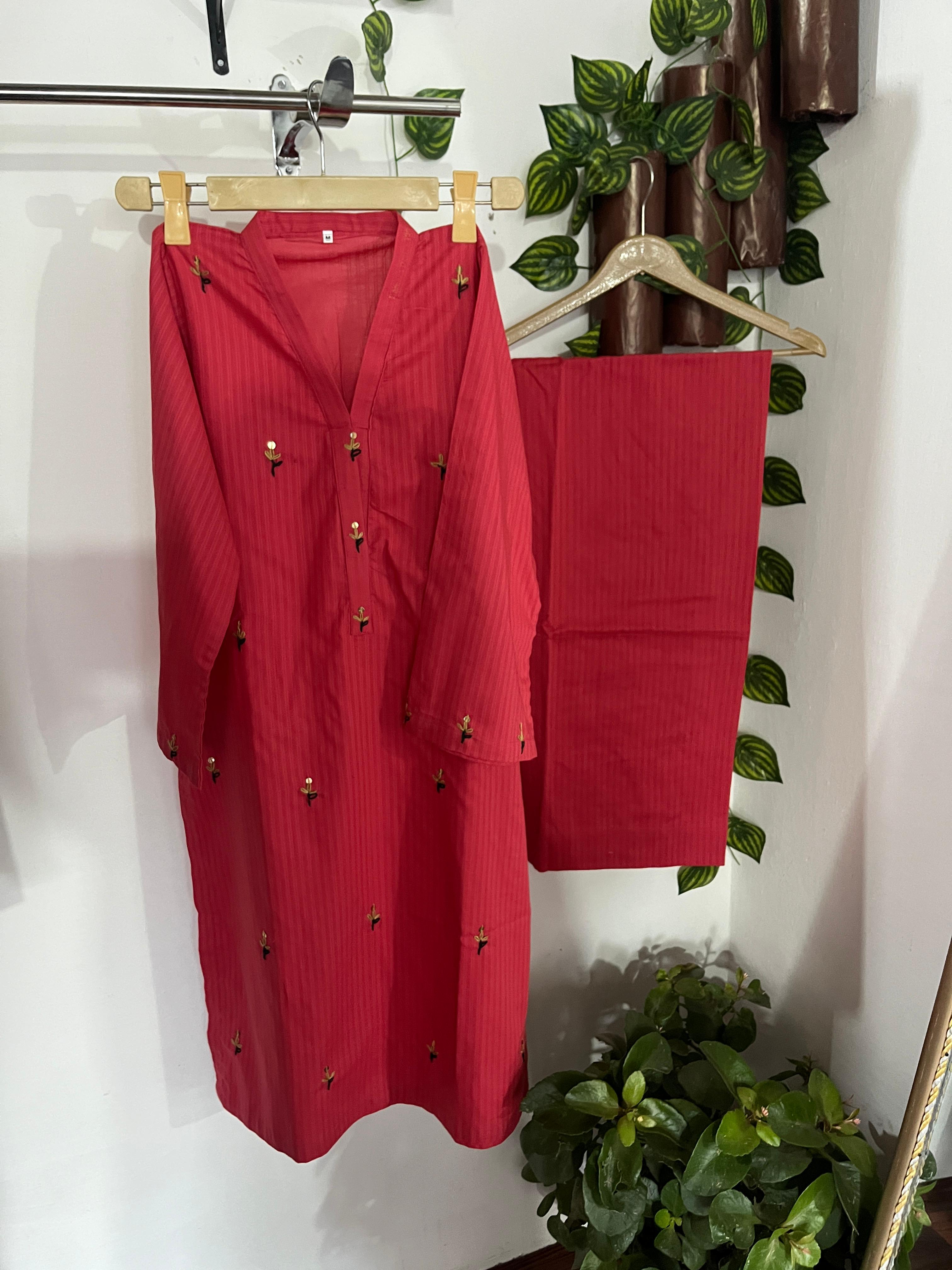 2pc Cotton Lawn Hand Embroidery Dress