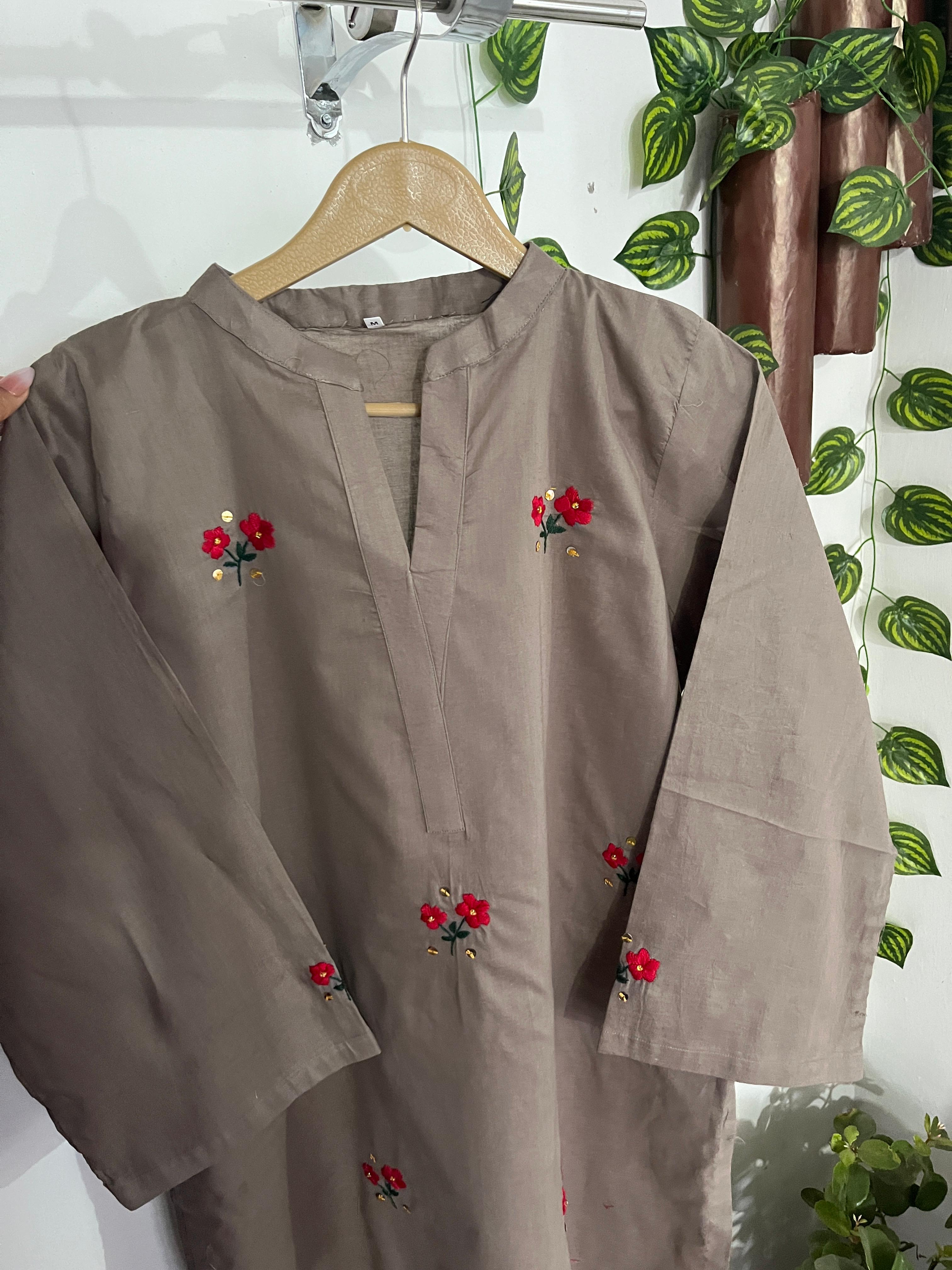 2pc Cotton Lawn Hand Embroidery Dress