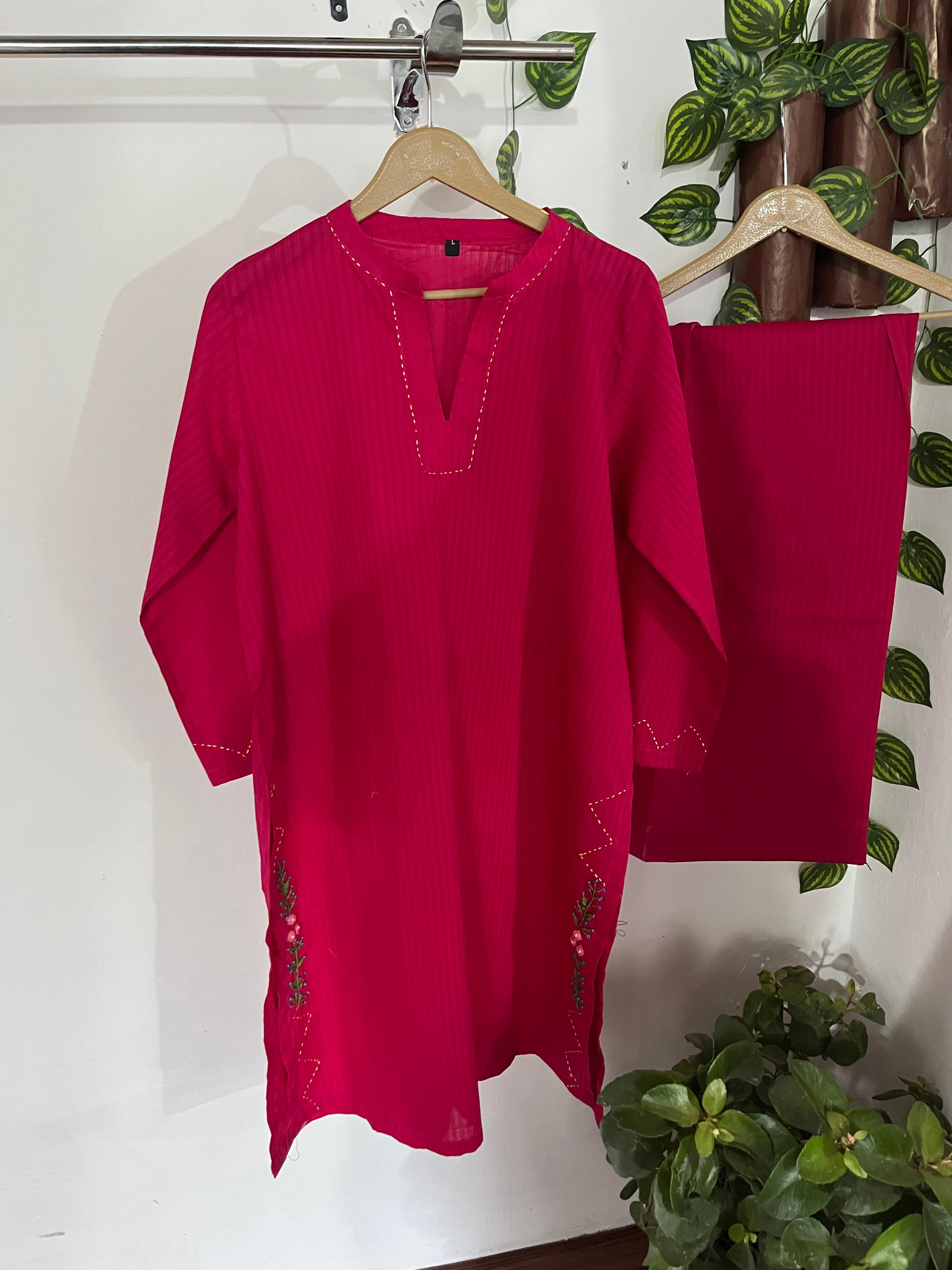 2pc Cotton Lawn Hand Embroidery Dress