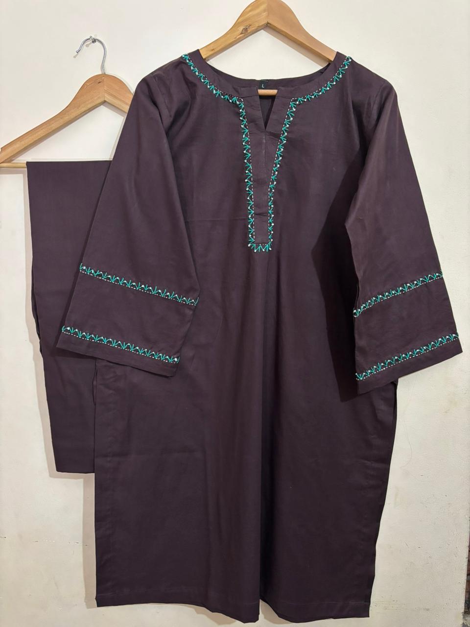 2pc Cotton Lawn Hand Embroidery Dress