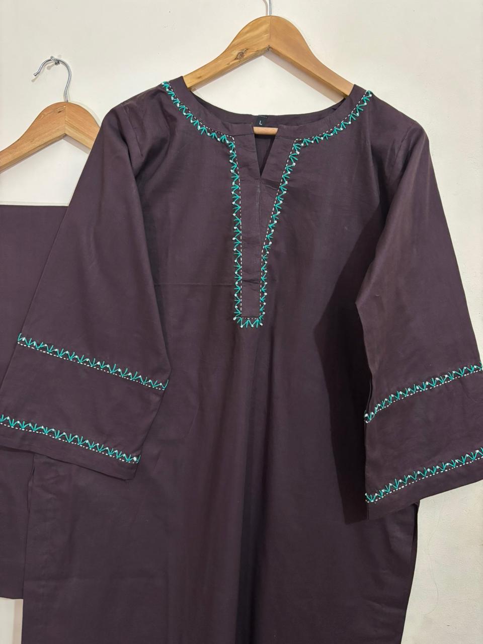 2pc Cotton Lawn Hand Embroidery Dress